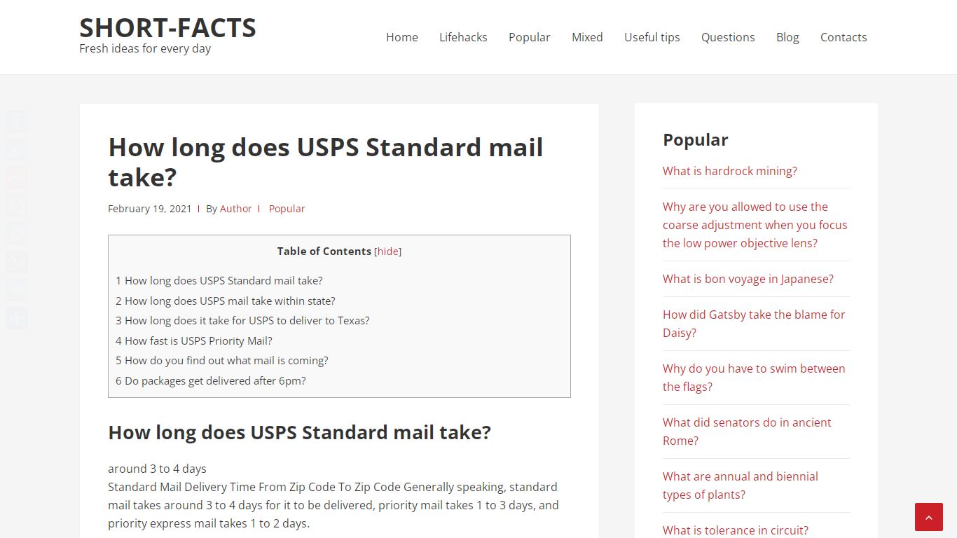 How long does USPS Standard mail take? – Short-Facts