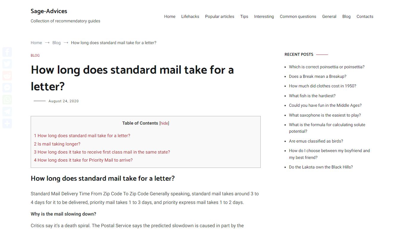 How long does standard mail take for a letter? – Sage-Advices