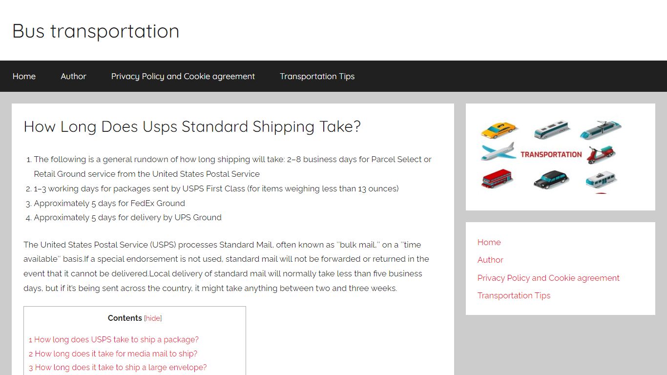 How Long Does Usps Standard Shipping Take? - Bus transportation